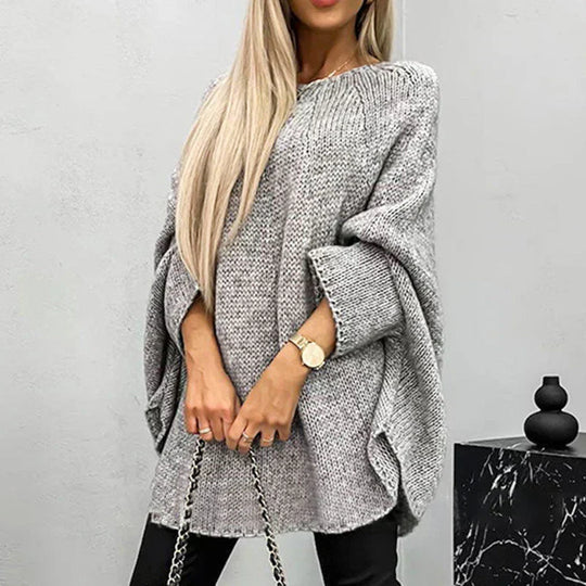 Grobstrickpullover Damen | Weiter Schnitt Mit Bootsausschnitt