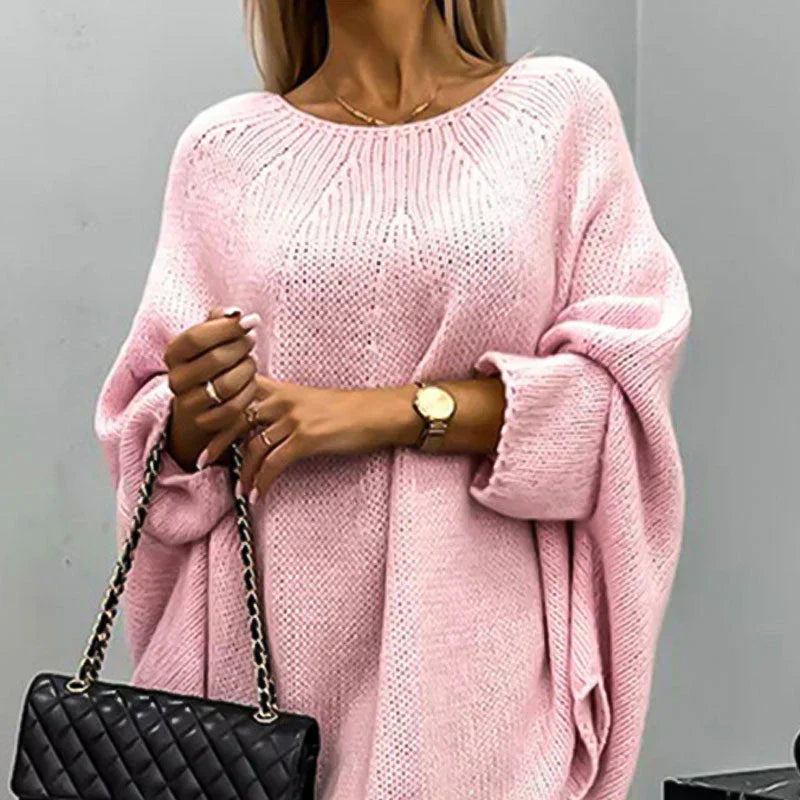 Grobstrickpullover Damen | Weiter Schnitt Mit Bootsausschnitt