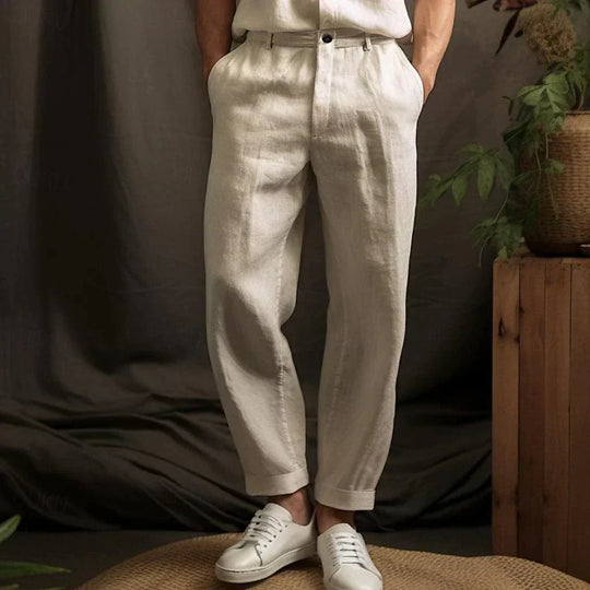 Sommer-Leinenhose mit Taschen für Männer