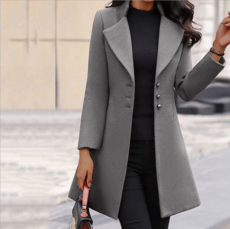 Elegant Mantel Lang Trenchcoat Damen | Klassischer Schnitt
