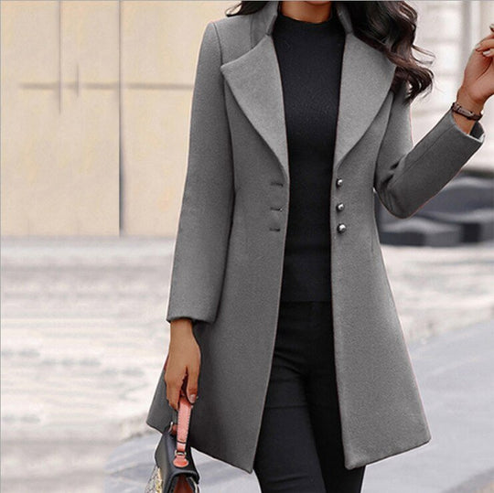 Elegant Mantel Lang Trenchcoat Damen | Klassischer Schnitt
