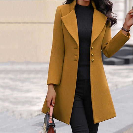 Elegant Mantel Lang Trenchcoat Damen | Klassischer Schnitt